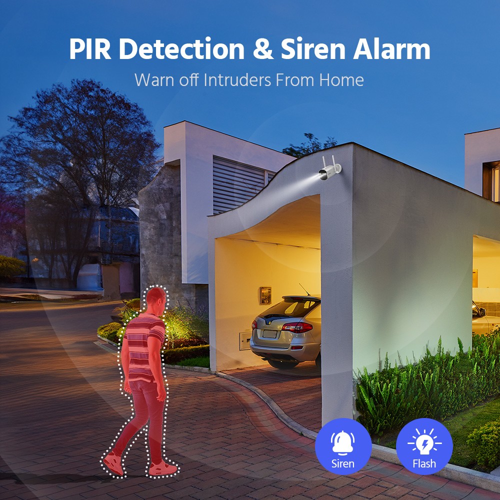 ANNKE 3MP POE Security IP Camera 2K Motion Detection EXIR Night Vision IP67 C300
