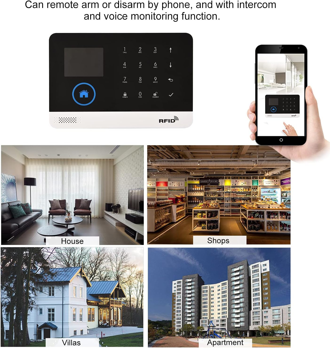Wifi GSM Home Alarm Security System, 2.4In LCD Wireless DIY Smart Home Burglar S