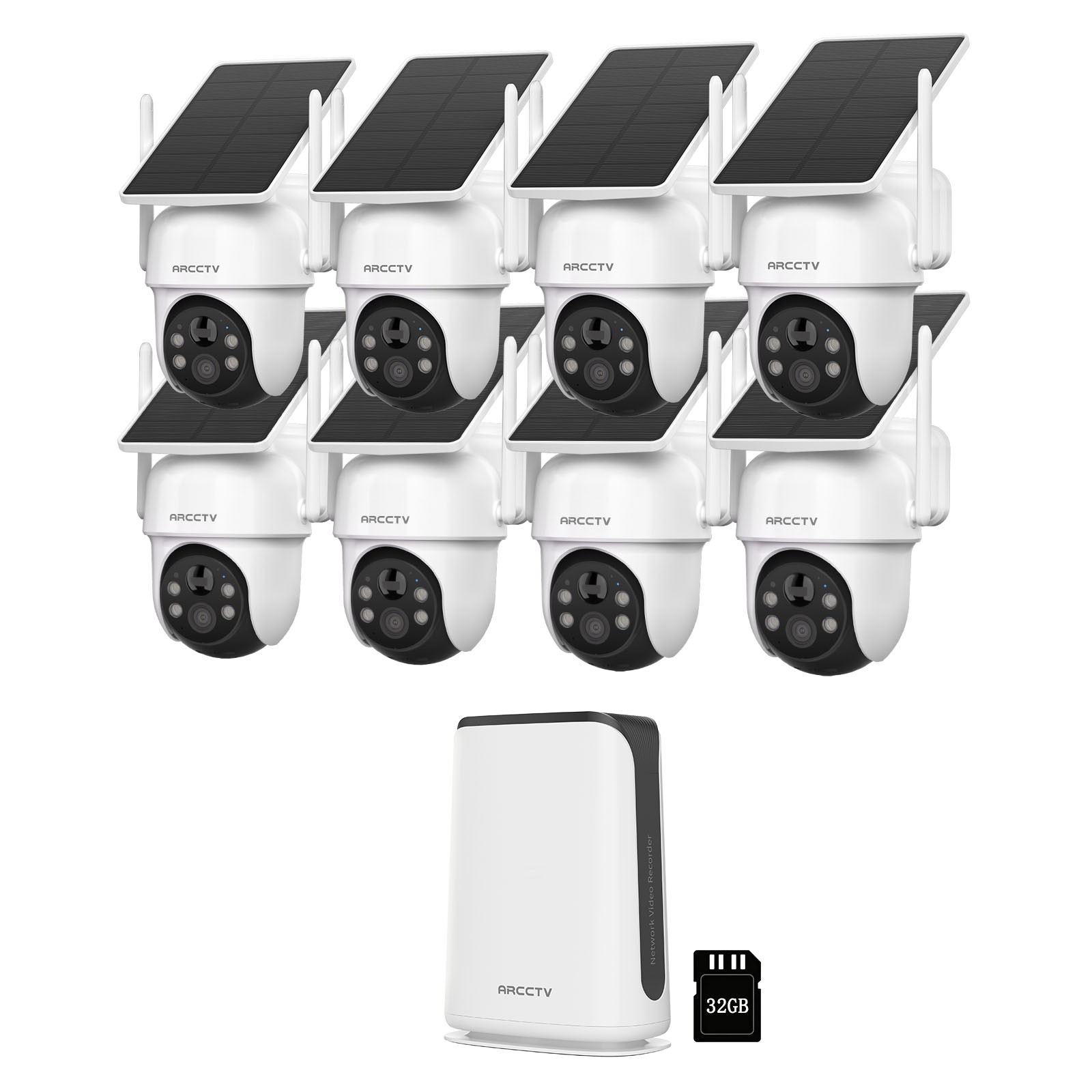 4MP Solar IP Security Camera System Outdoor Wireless AI Human Color Night Vision