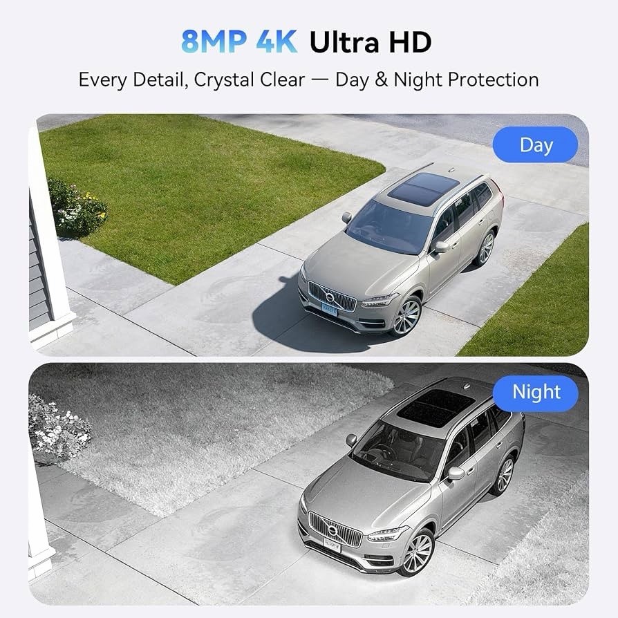 GNF-4K 8MP Wired Security Camera System 8CH DVR 4 Outdoor Cams 3TB HDD AI