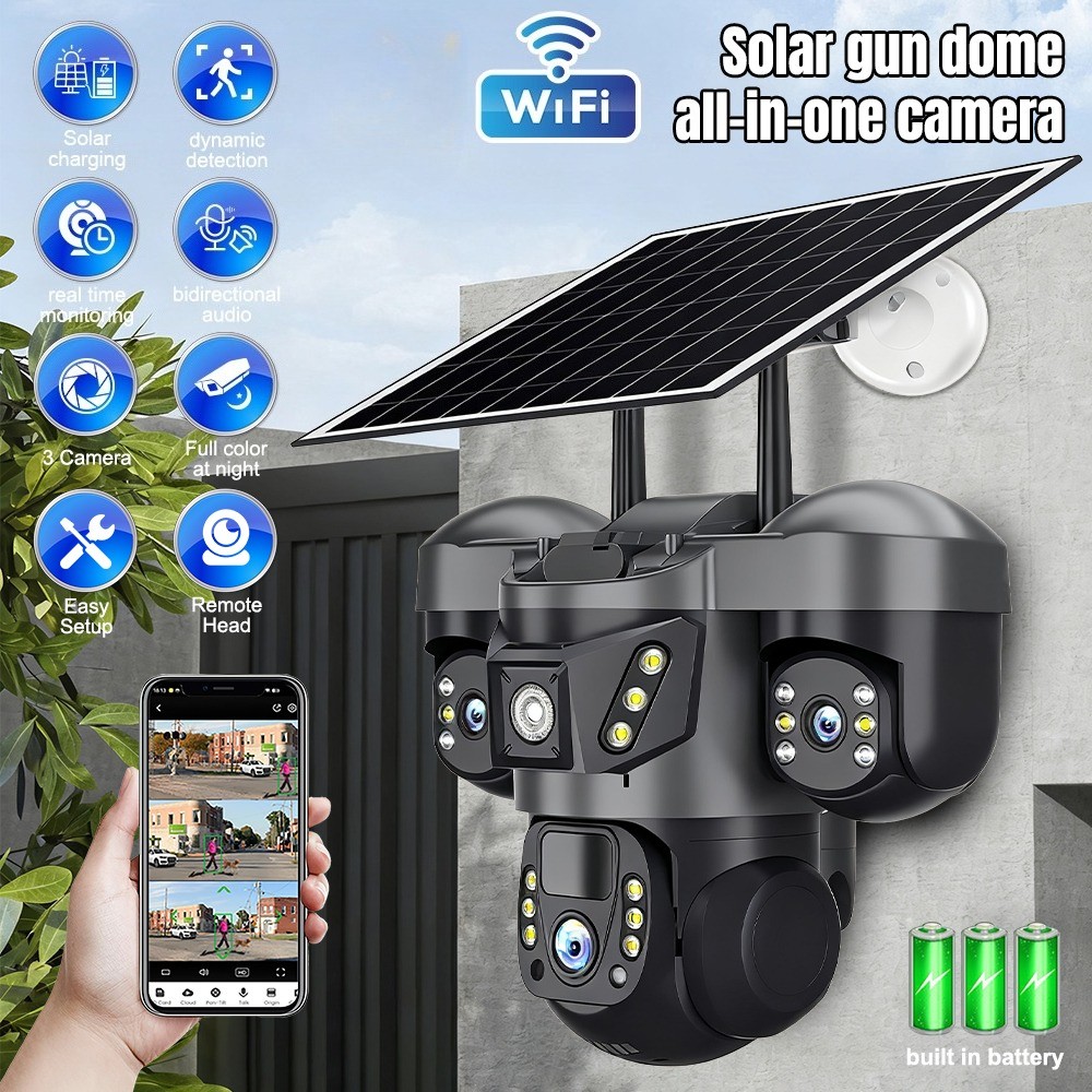 12MP Camara De Seguridad Solar Inalambricas Para Exterior Con Vision Nocturna HD