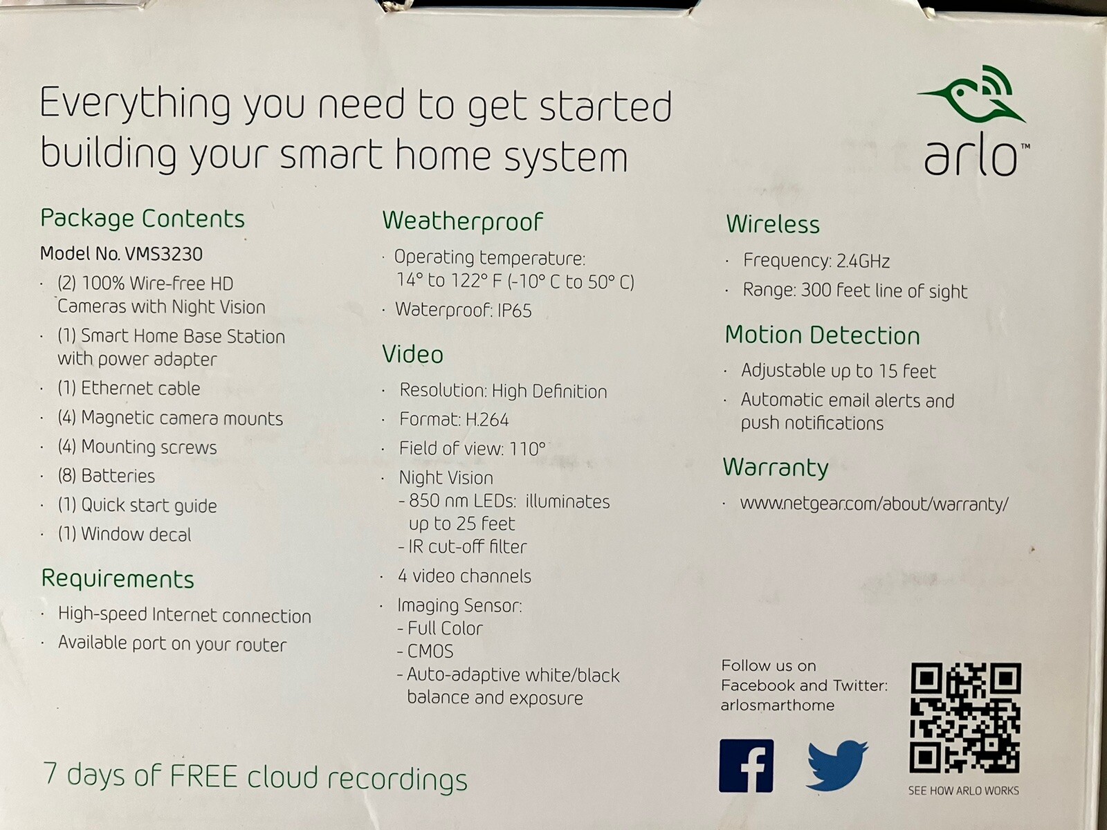 Netgear Arlo 2 HD Camera Security System Base Mount Batteries Open Box New