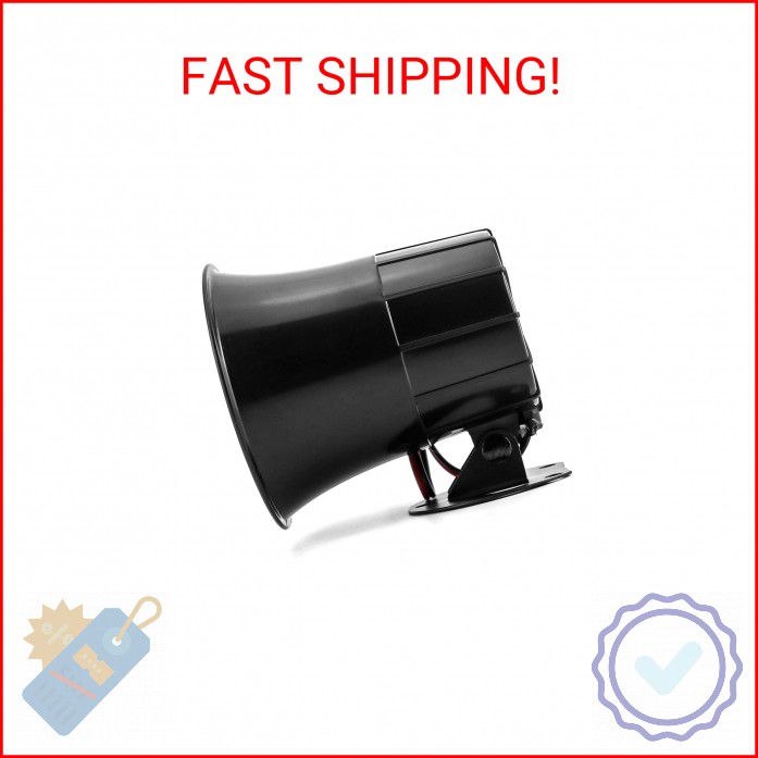 QWORK Electric Siren Horn, DC 12V Security Loud Wired Alarm Siren for Home Alarm