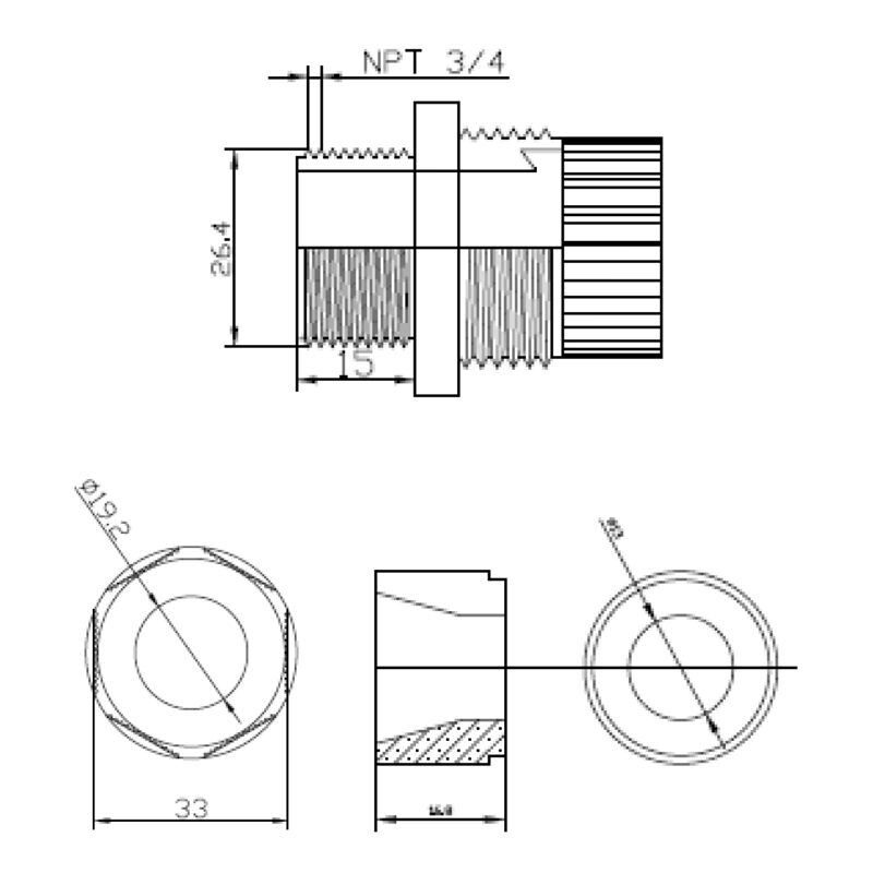 Alibi Weatherproof 3/4 strain relief ALI-A01-IN American Security Camera Company
