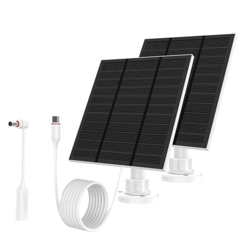 Solar Panels for Camera outdoor wireless (New Generation) 5W 5V 2piece White