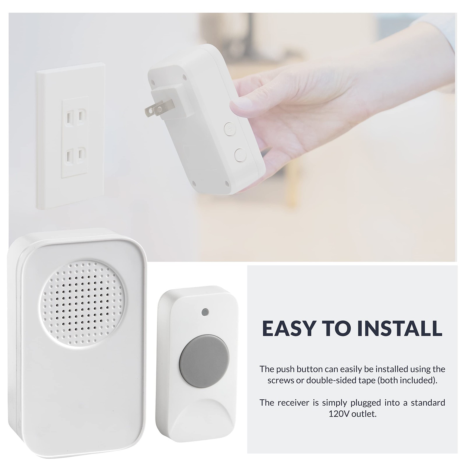Newhouse Hardware WCMP White Plug-In Wireless Door Chime Kit |