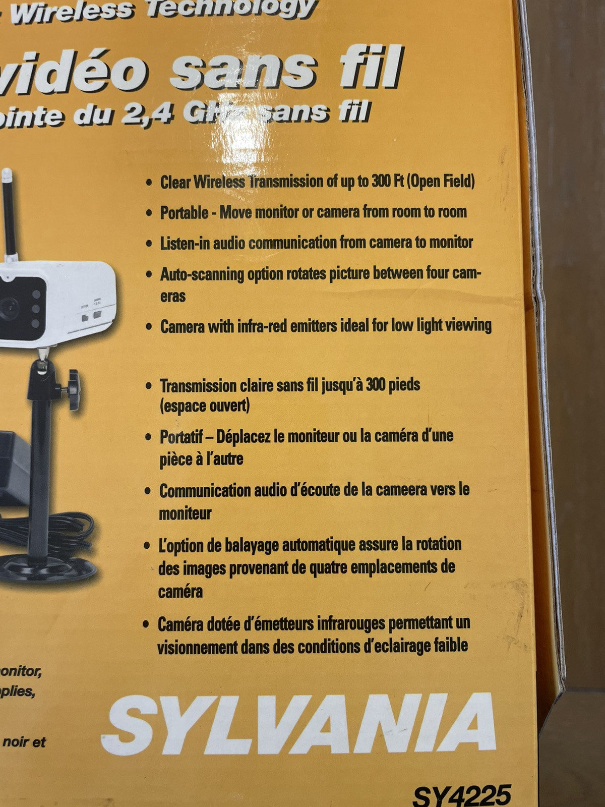 NEW Sylvania SY4225 2.4 GHz Wireless B/W Video Security System NIB