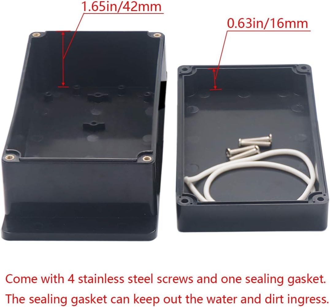 Project Box ABS Plastic Black Electrical Boxes IP65 6.2″x3.5″x2.4″,
