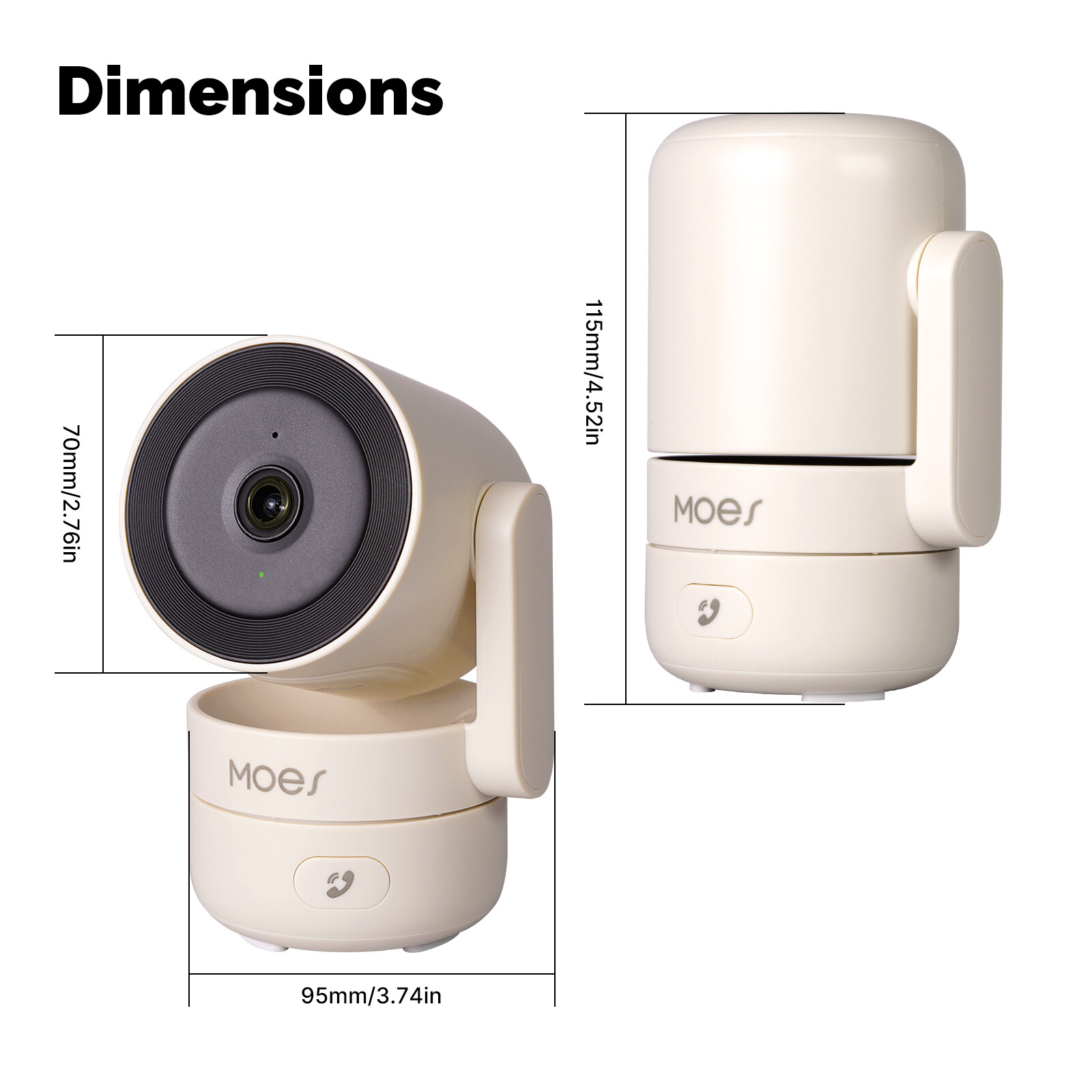 MOES WiFi 360° Smart Security Camera 4MP HD Night Vision Motion Sound Detection