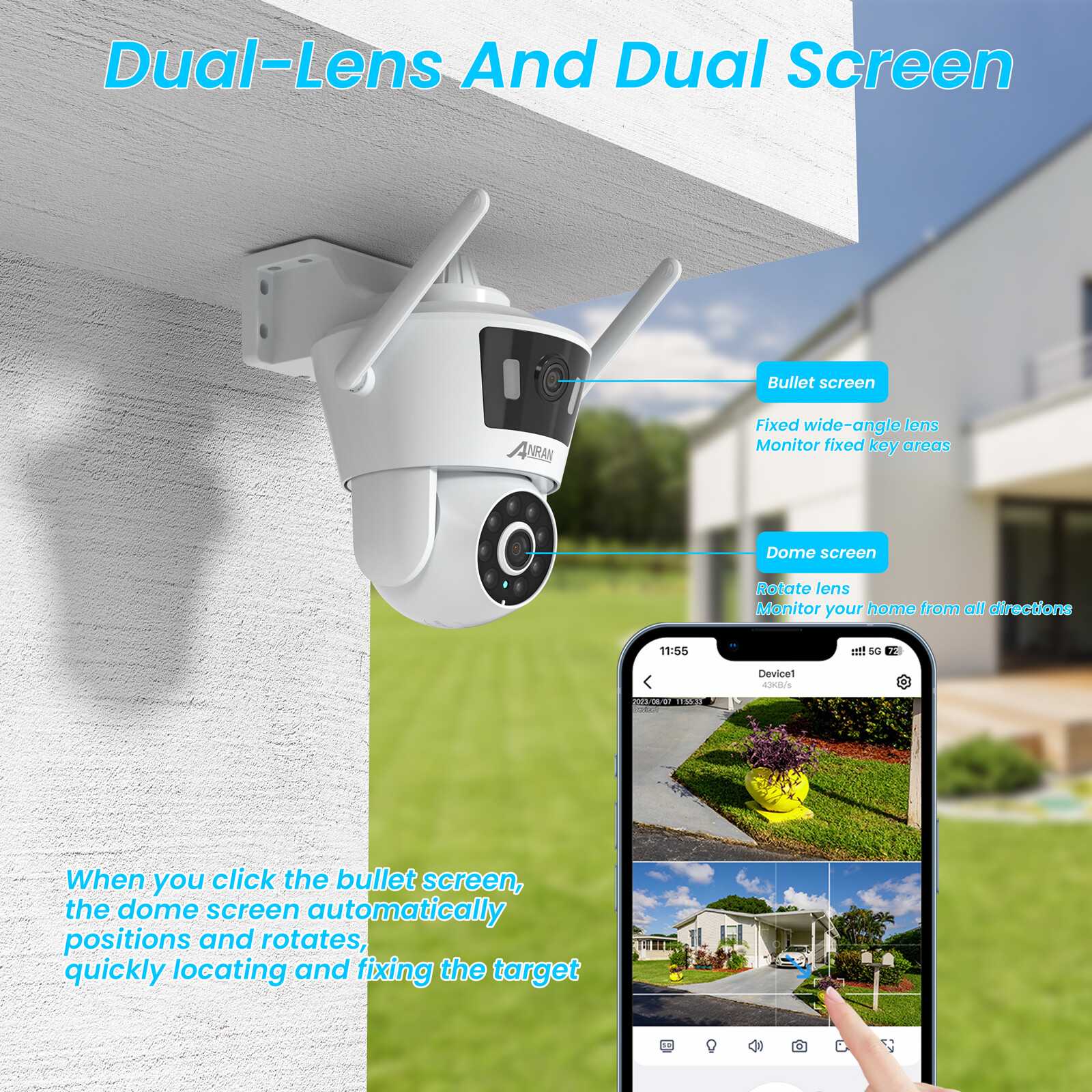 ANRAN 4MP HD Security Camera Wireless Outdoor Home Night Vision Wifi CCTV Camera