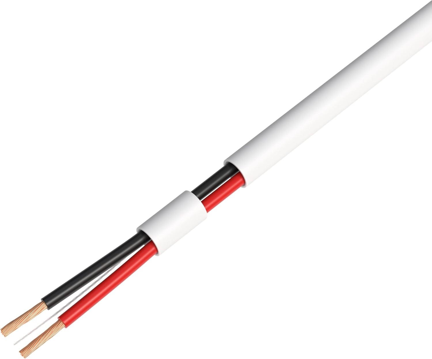 Cables Direct Online 500ft Stranded 18/2 Alarm CCA Cable for 18AWG 2C, White