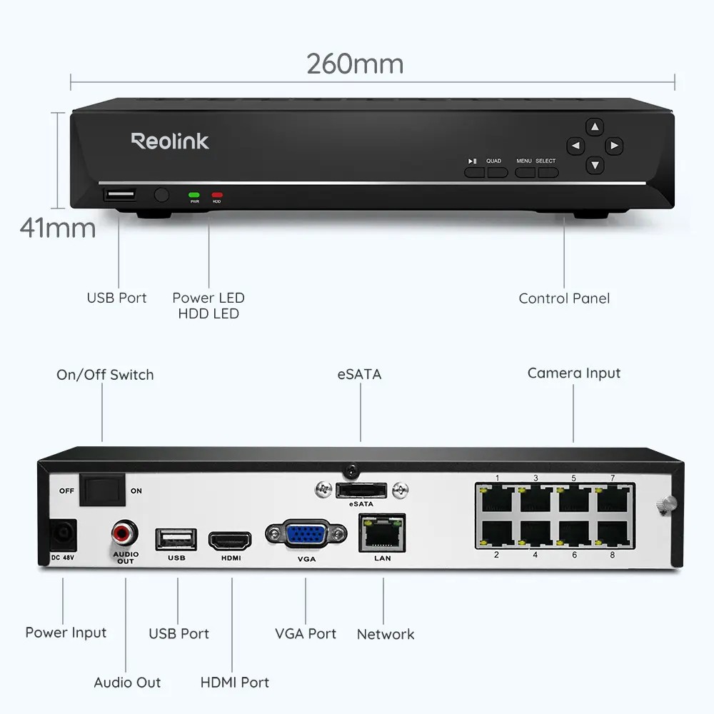 Reolink 8CH NVR 4K Dual-Lens Security Camera System Auto Tracking Trackmix PoE
