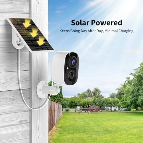 2K FHD Solar Powered Security Cameras Wireless white 4pack solar powered