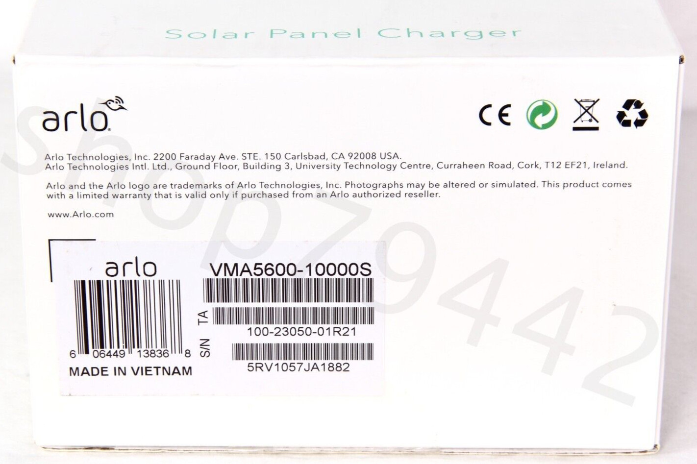 ARLO VMA5600 Solar Panel Charger White Unopened Complete NEW in Box