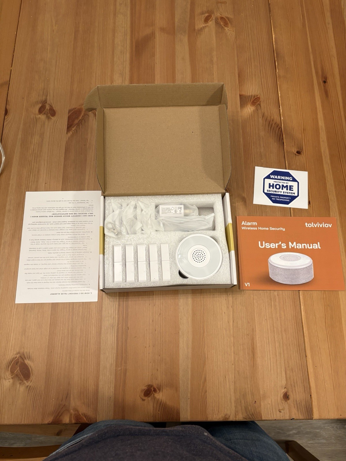 Tolviviov Alarm Wireless Home Security System V1 8 Piece Kit New Open Box Safety