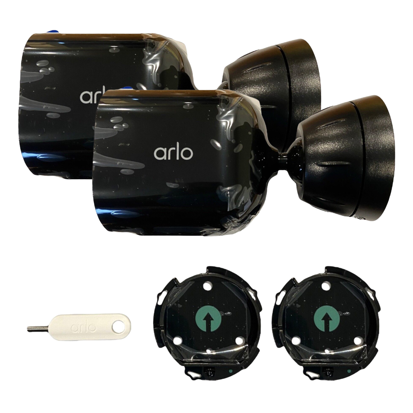 Arlo Pro 4 Wireless 2K Spotlight Security Camera with Night Vision Black 2 Pack