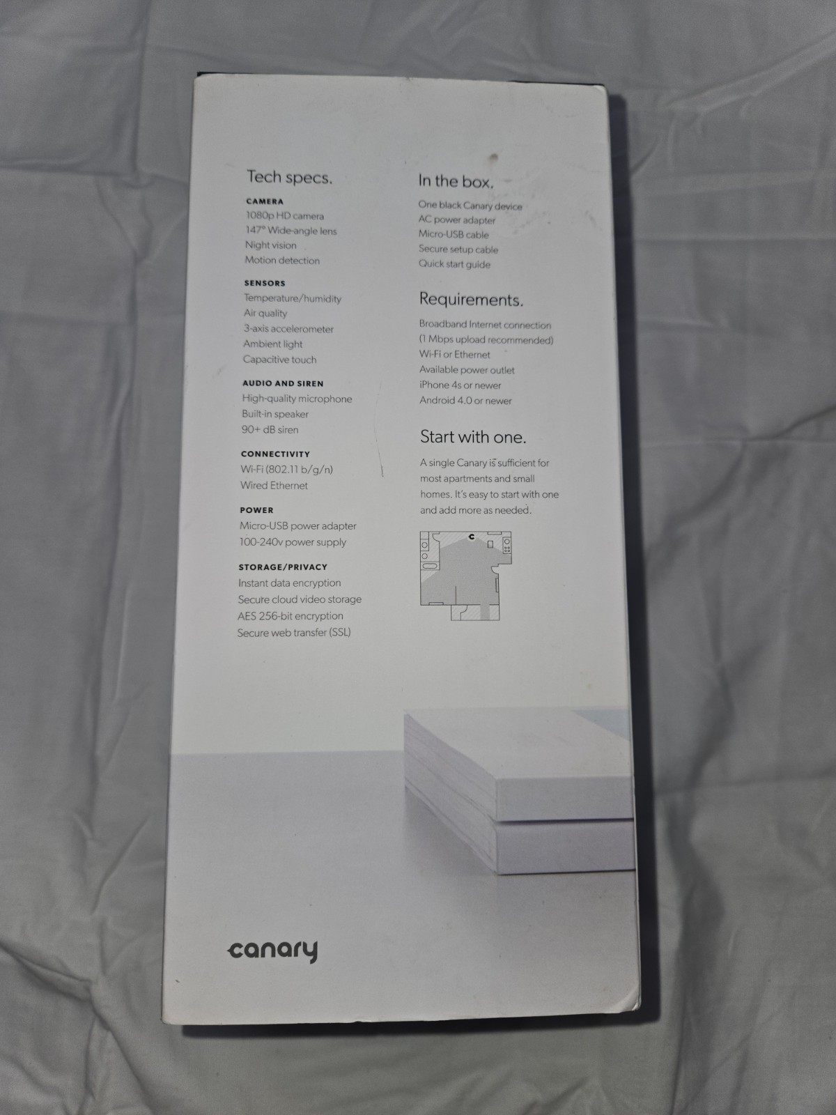 Canary Smart Home All-in-One Indoor Camera 1080P HD Night Vision Audio WiFi
