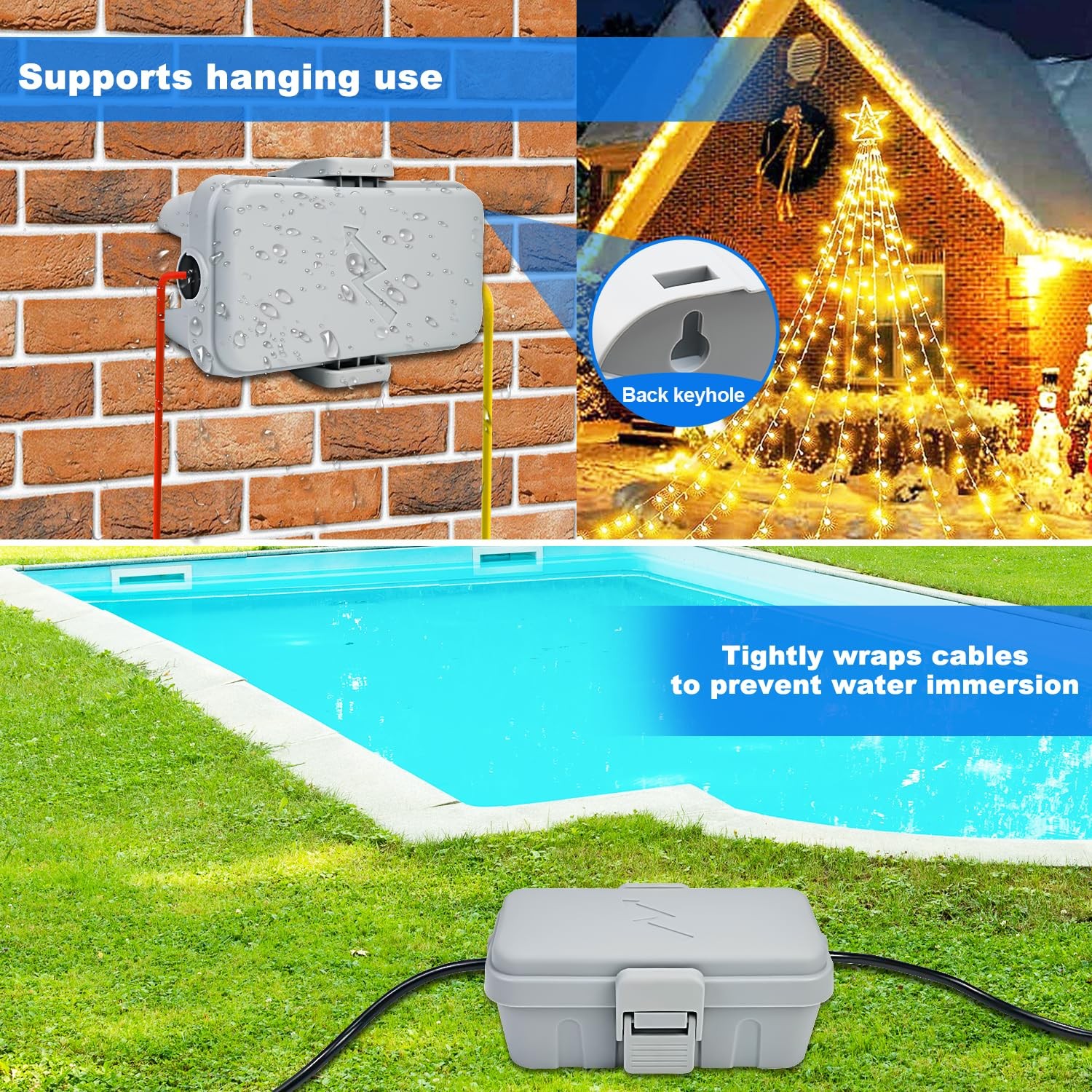 Hrensaw Small Weatherproof Electrical Connection Box(Inner 5.5 x Small, Grey