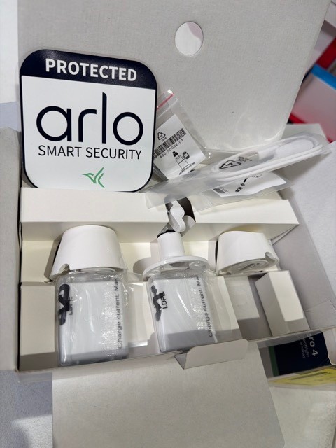 Arlo Pro 4 Camera 3 Pack Wireless Security Spotlight Cameras 2K HDR Video •READ•