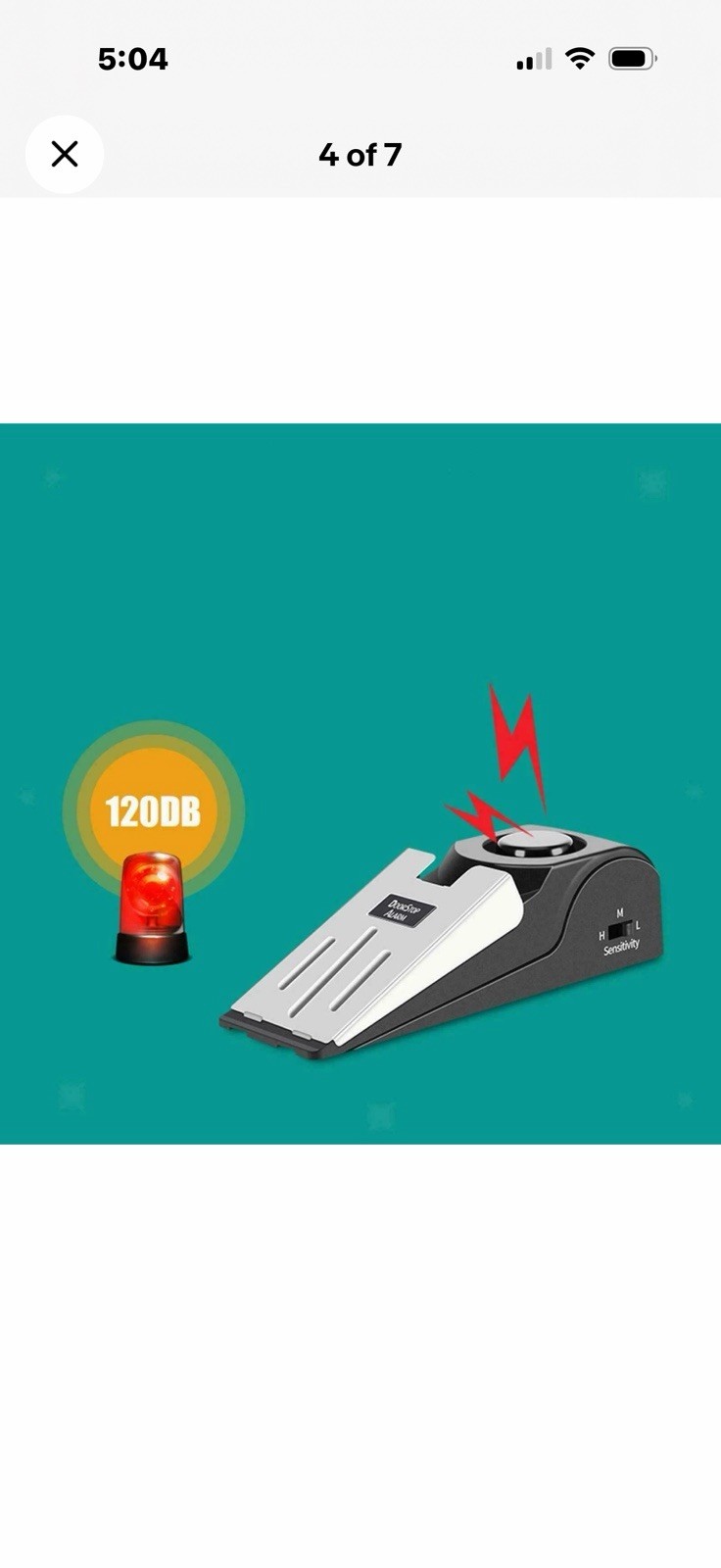 LOT OF 3 120dB Anti-theft Burglar Stop Security Wedge Shaped Door Stop Alarm