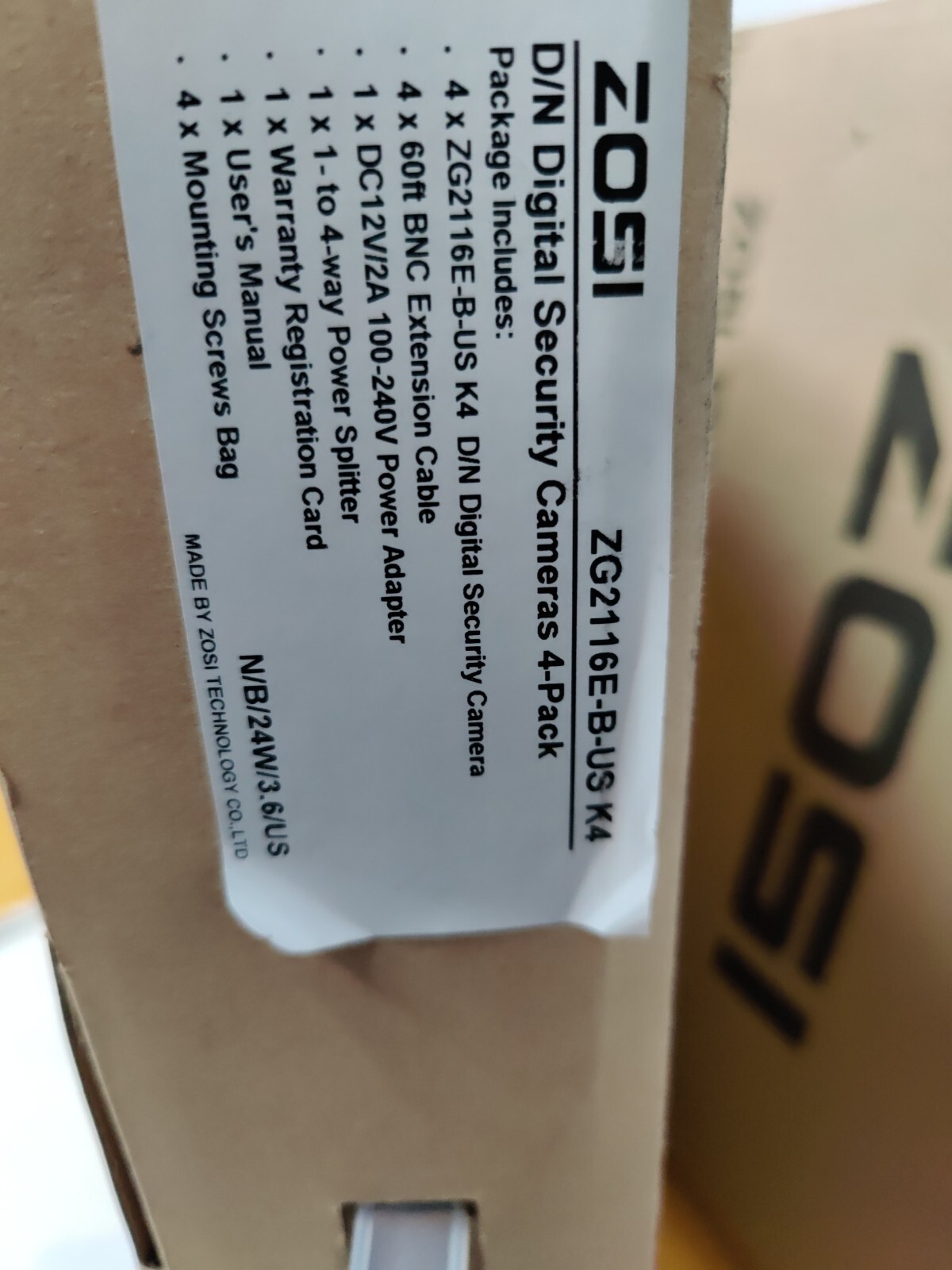 ZOSI ZR04BA & ZG2116E-E HD 4 Camera 1080P TVI DVR Surveillance Security System