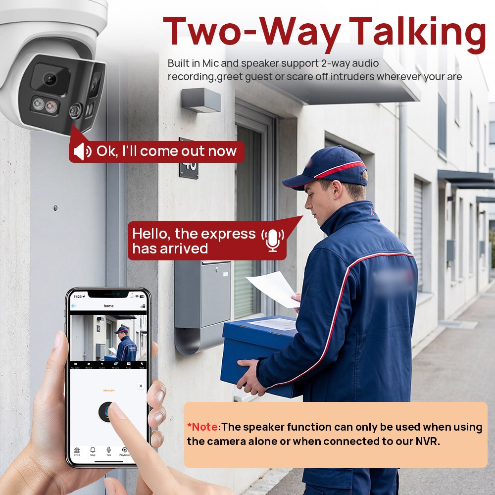 Vikylin 4K 16ch 16POE CCTV System 8MP 180 degree Full Color IR Camera Audio Lot