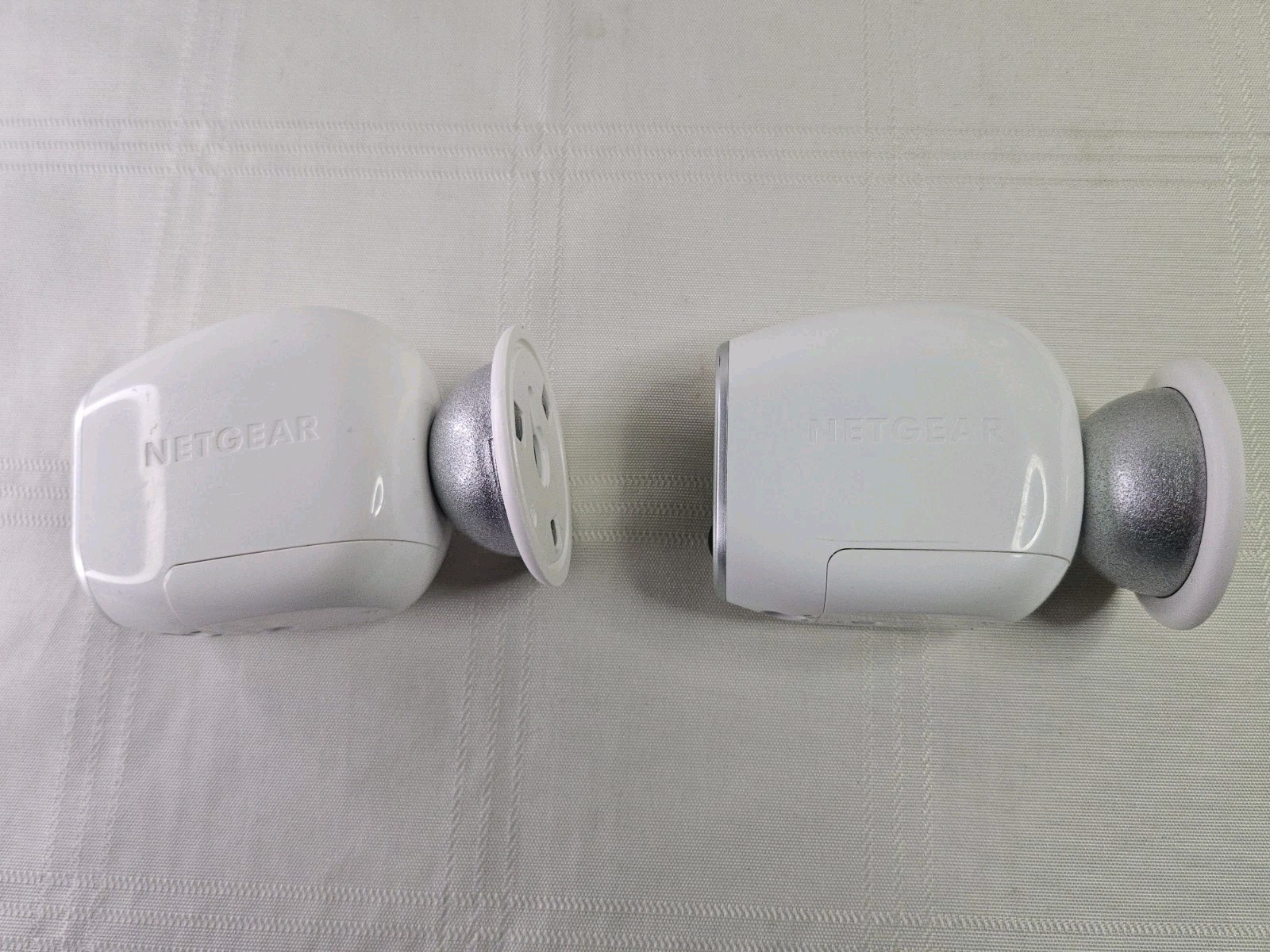 Two Netgear Arlo VMC3030 Indoor/Outdoor Security Camera White w/Magnet Mount
