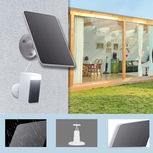2 Pack Solar Panels Compatible with WYZE Battery Cam Pro, Solar 2 Pack-White