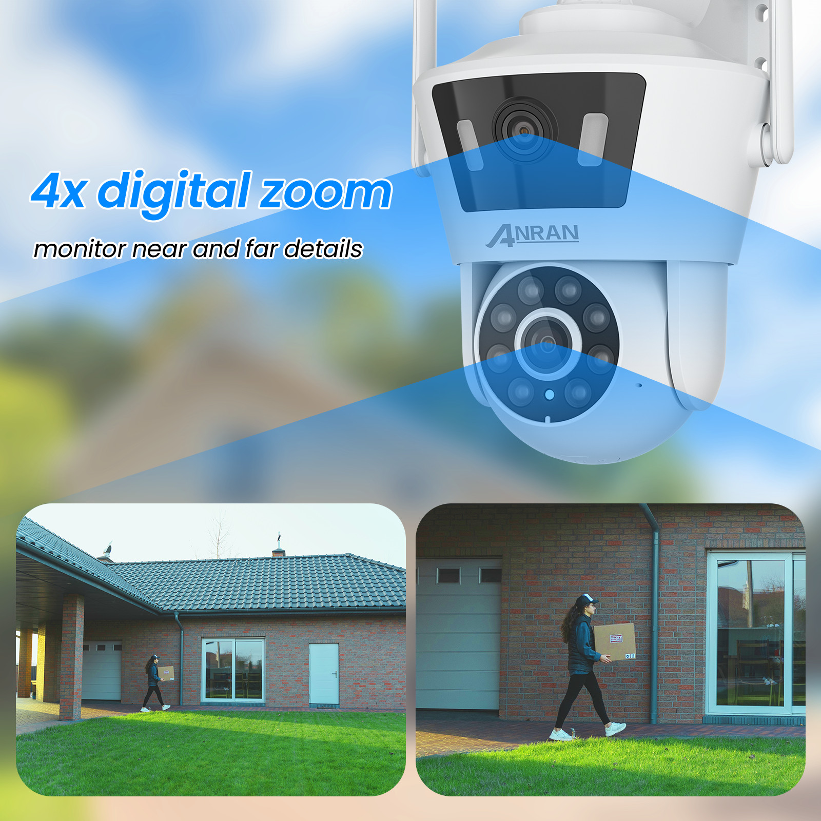 ANRAN 4MP HD Security Camera Wireless Outdoor Home Night Vision Wifi CCTV Camera