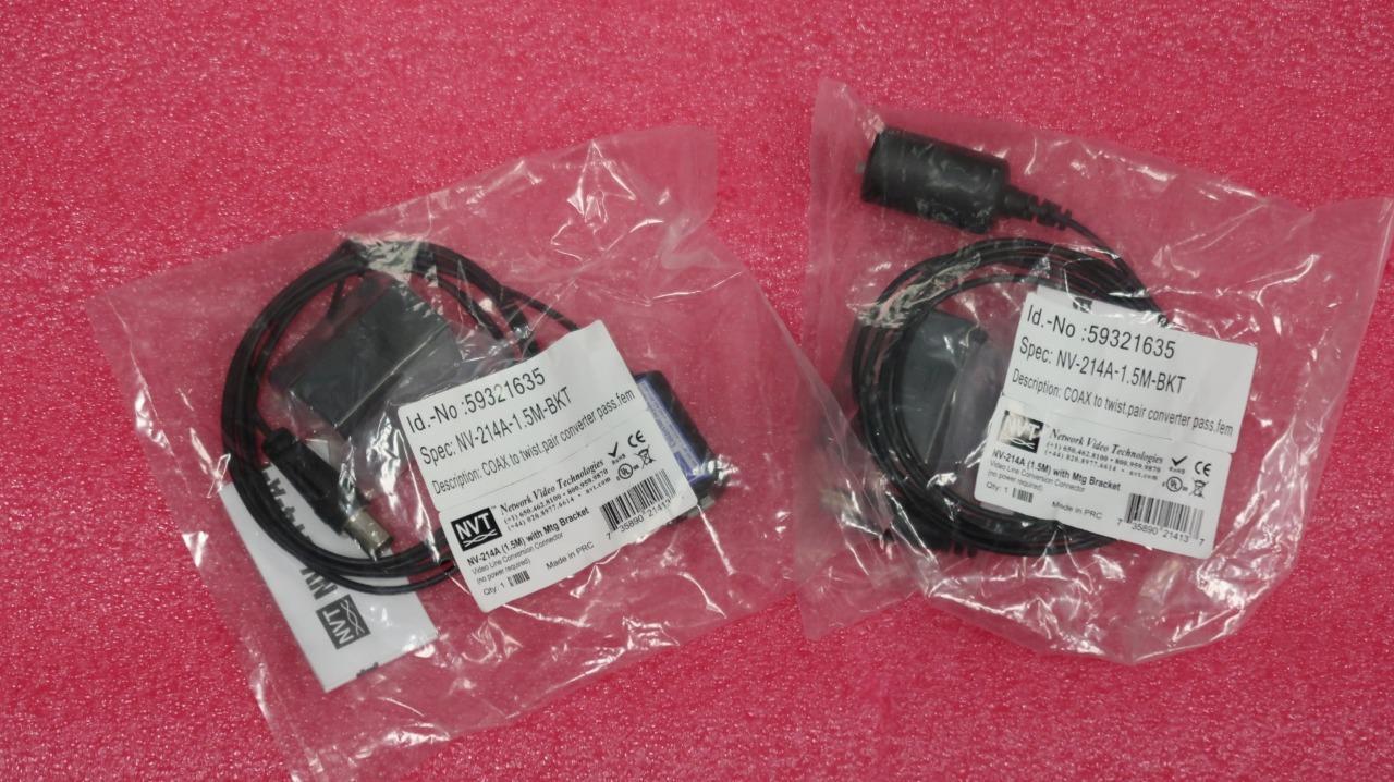 (LOT OF 2) NVT NV-214A 1.5M-BKT FEMALE BNC NEW