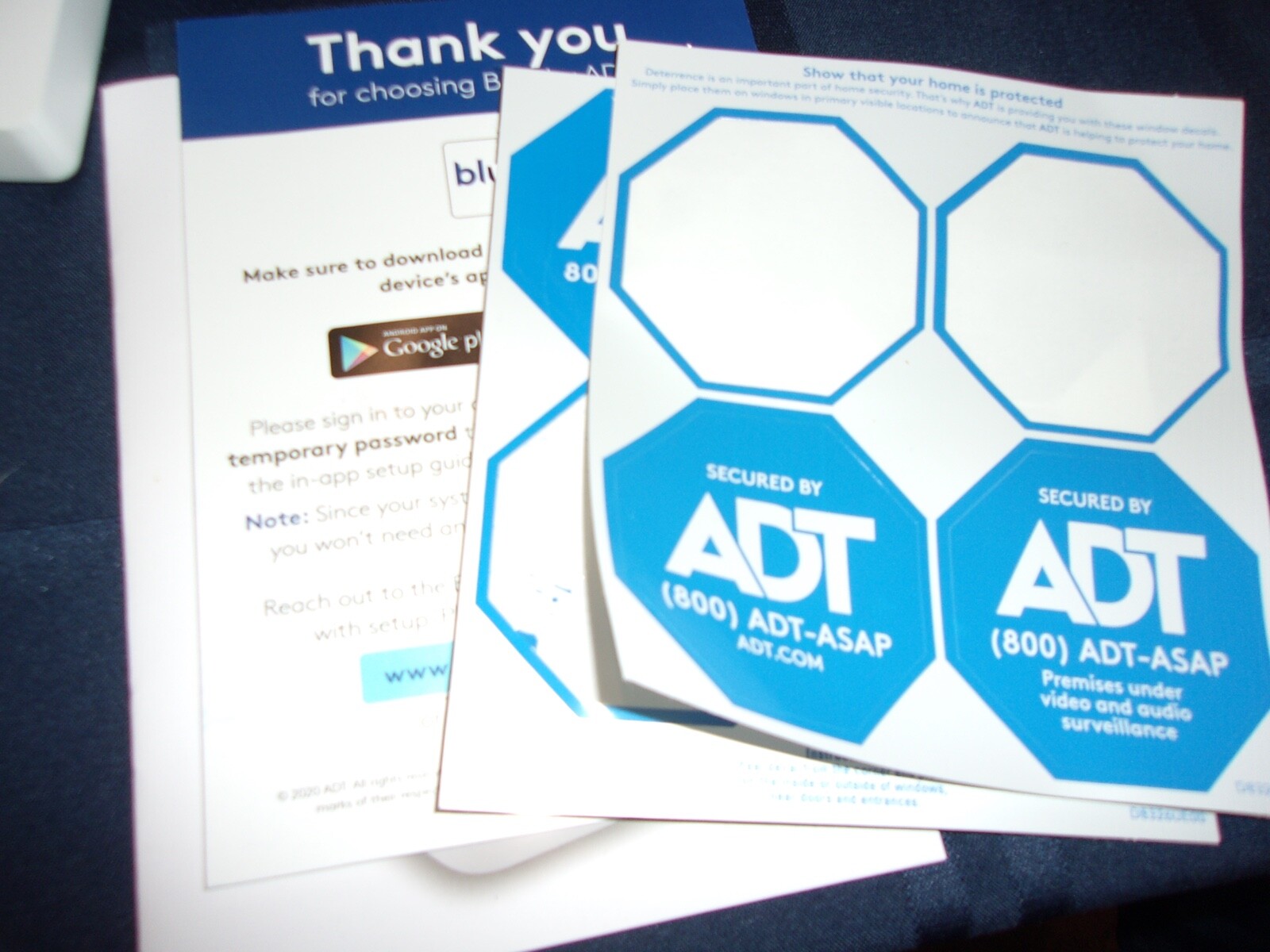 Blue by ADT 8 Piece Home Security System Smart Hub, 5 Door/Window Sensors CAMERA