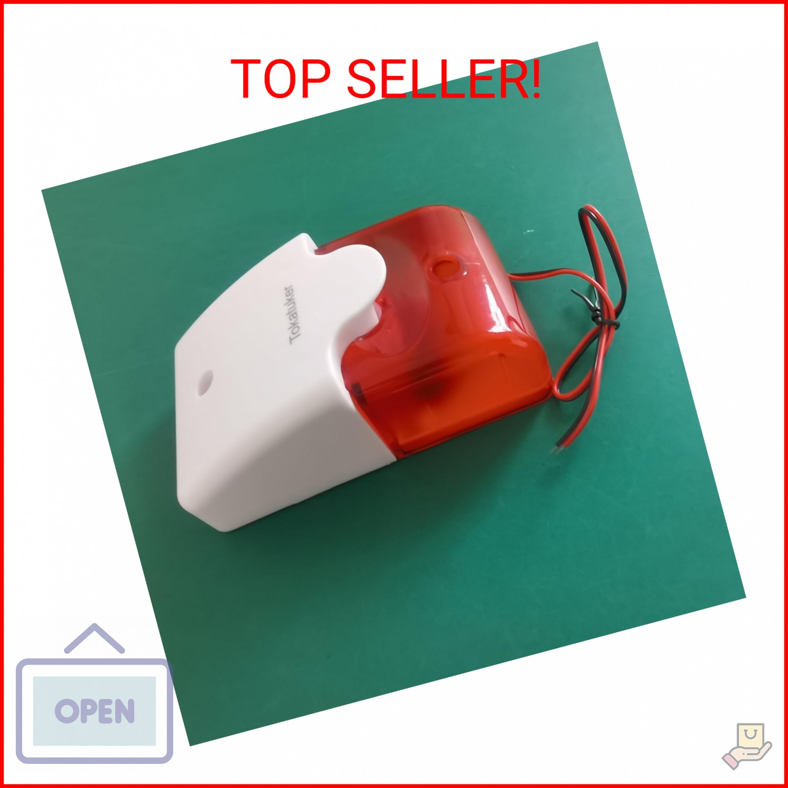 Tokatuker DC9 to 12V Wired Strobe Siren Red Light Sound Flash Buzzer Siren Home