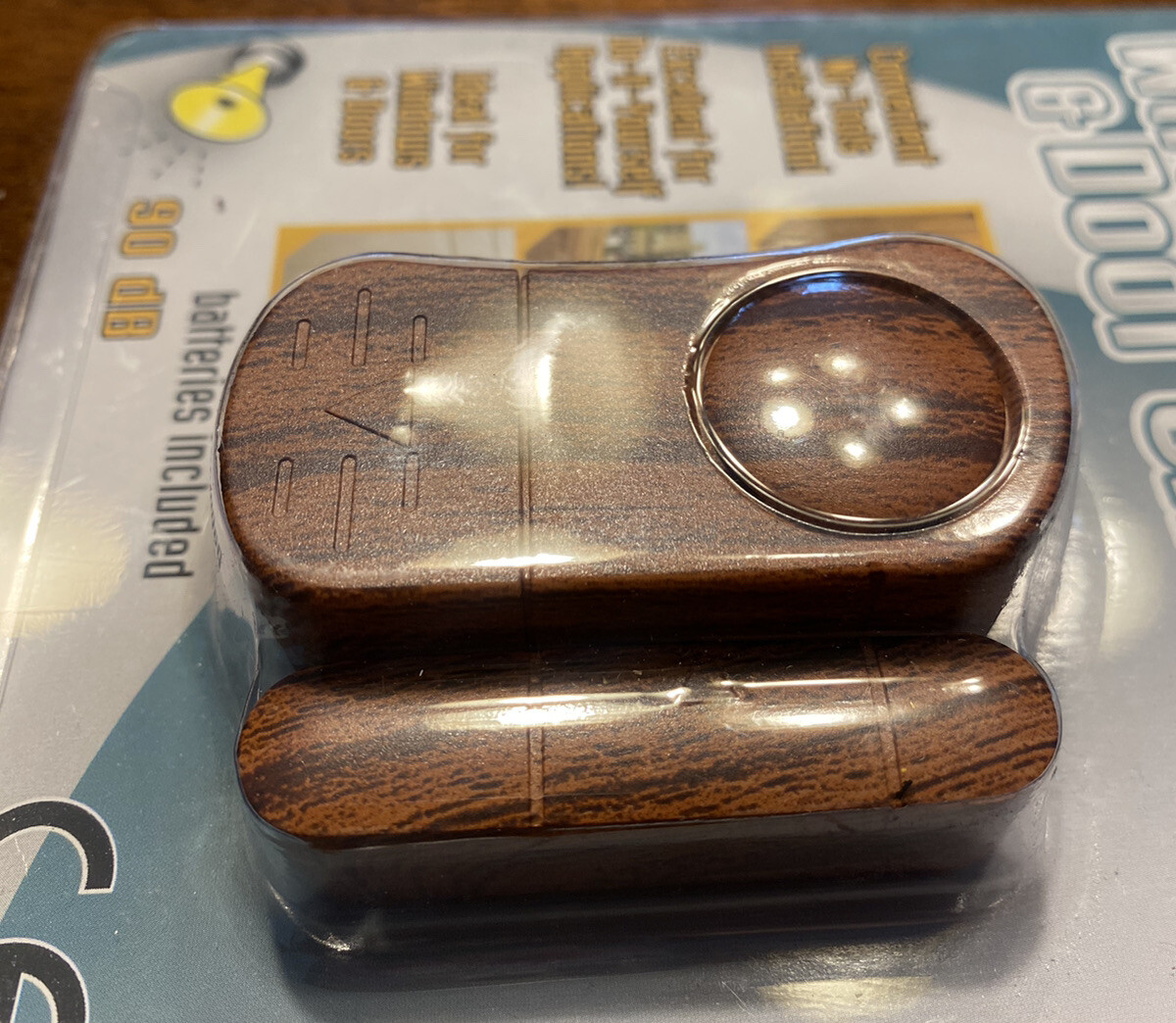 HDI Home Security Wireless Alarm Faux Wood Door Chime Battery Operated New