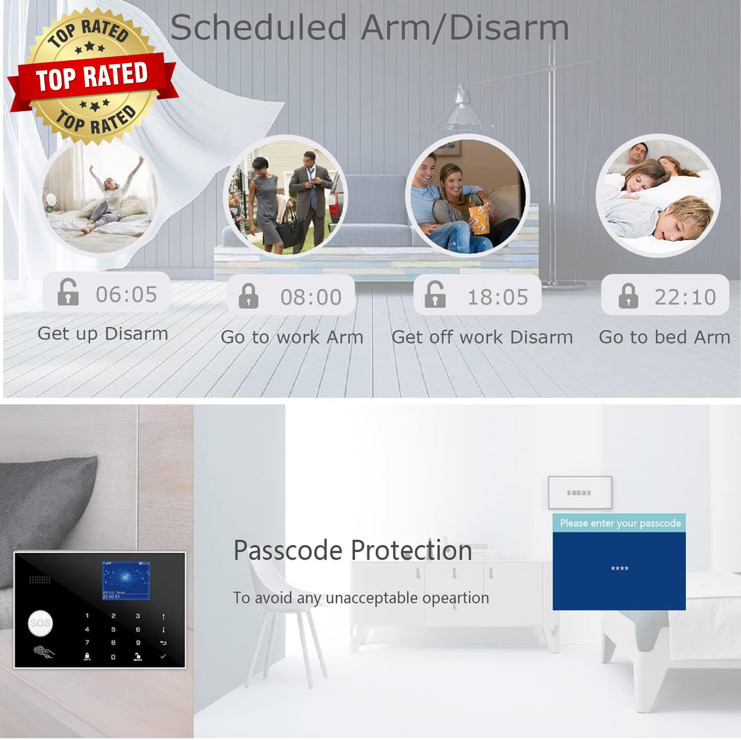 Wifi and 3/4G GSM Home Burglar Security Alarm System Auto Dial with Smart Life a