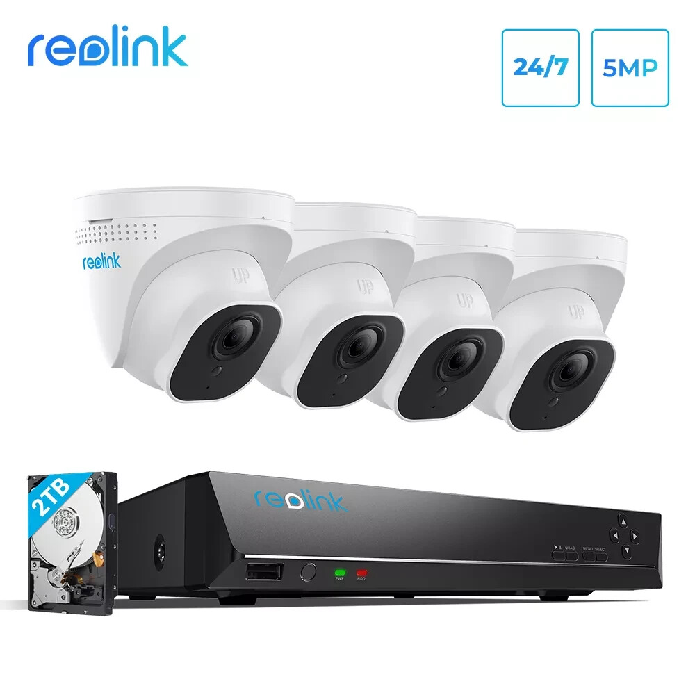 Reolink RLK8-520D4-5MP (x4) 5MP PoE Home Security Camera System 4K 8CH 2TB NVR