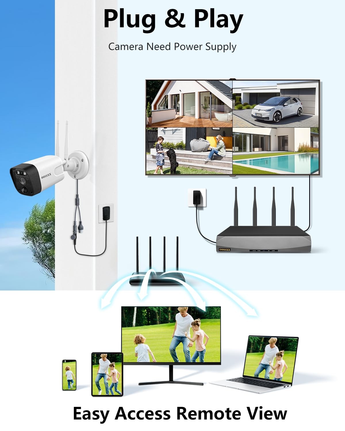 (2026 Update 120 Days Storage) Wireless WiFi Outdoor Security Camera System w…