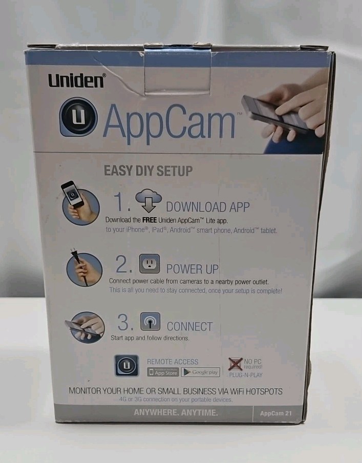 Uniden APPCAM21 Indoor Wireless WIFI Camera – Monitor Anywhere – No PC Required