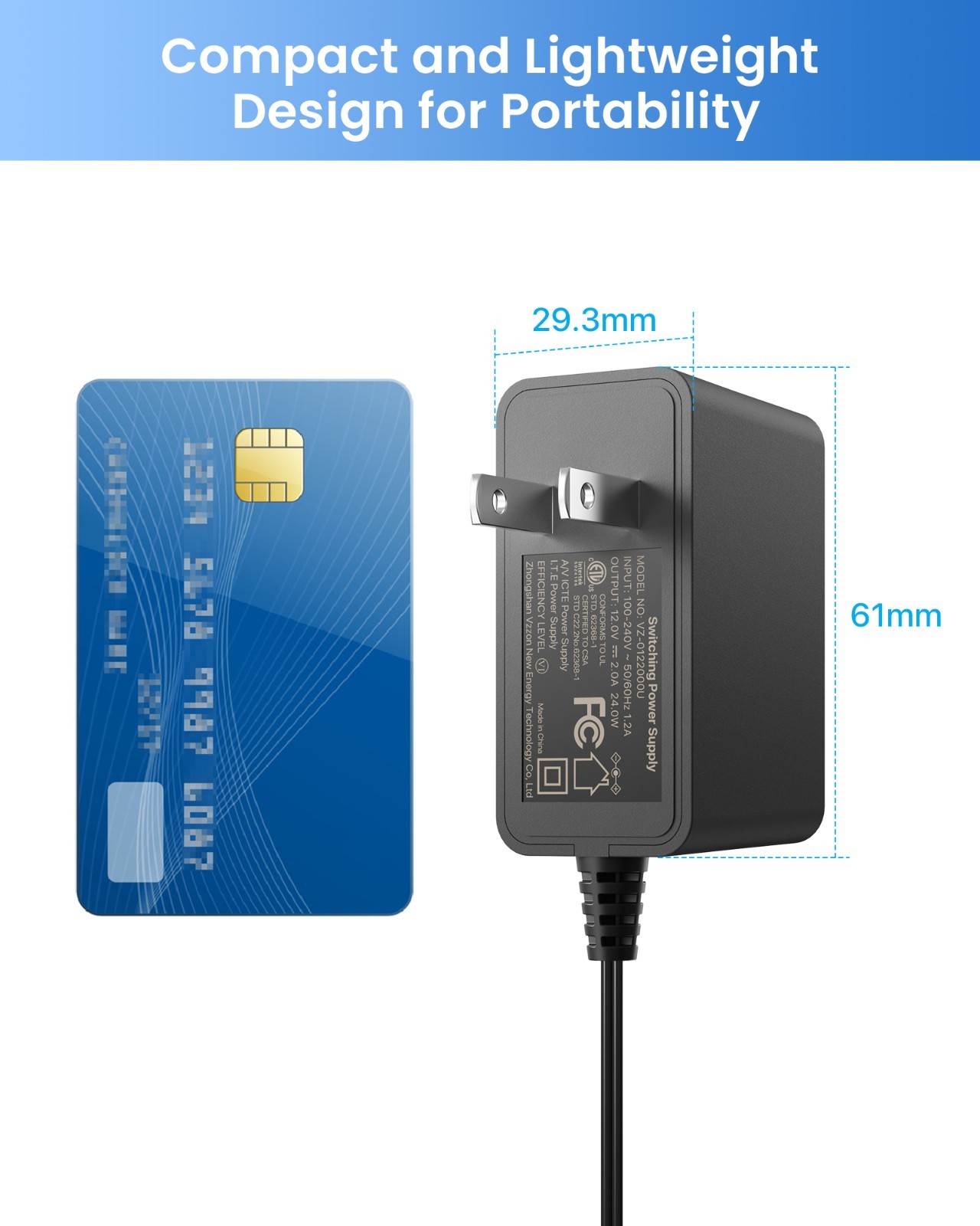 ZOSI DC 12V 2A 2000mA US CCTV Power Supply Adapter for Home Security Cam System