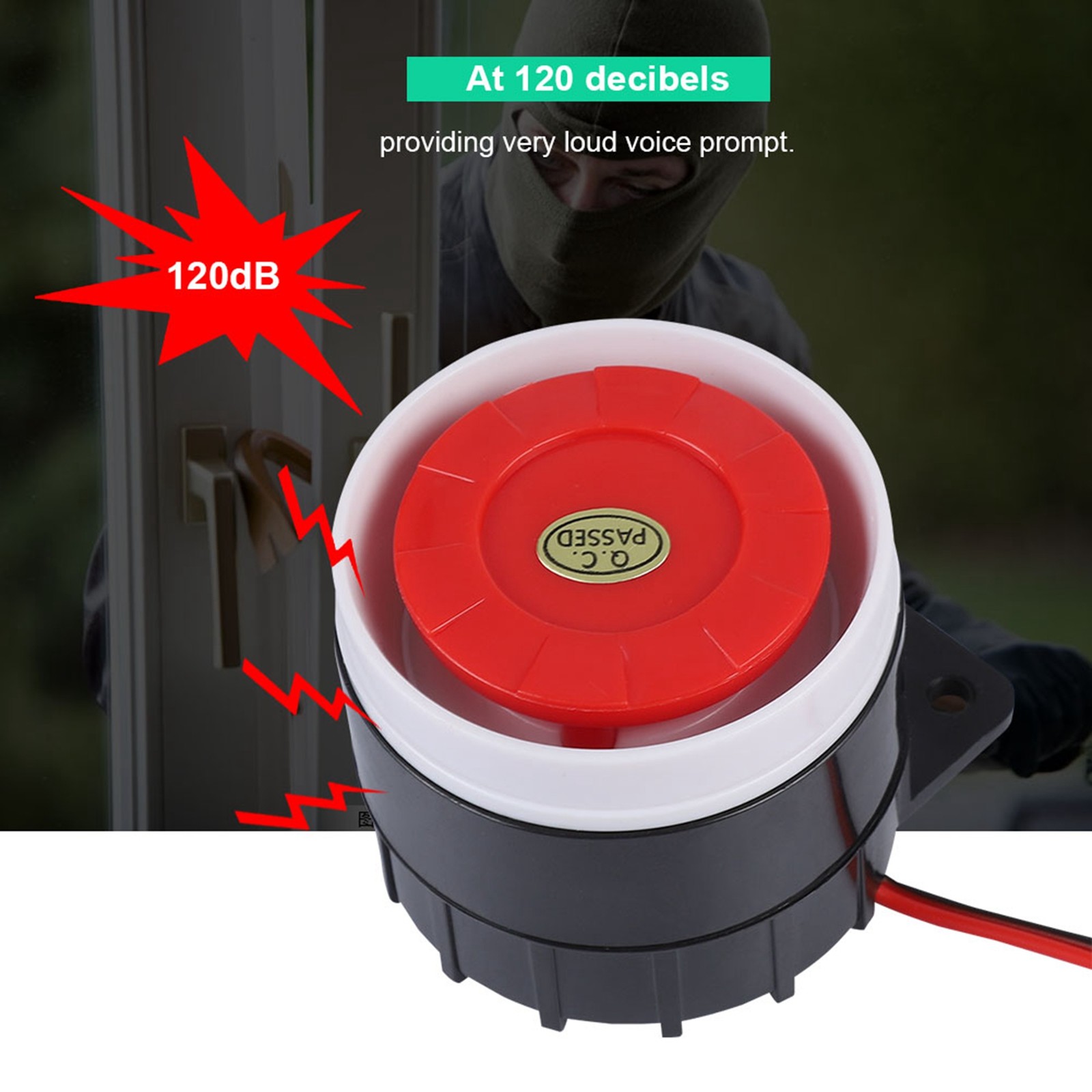 120dB DC 12V Mini Red Wired Horn Siren Sound Alarm System Warning Horn For H NEW