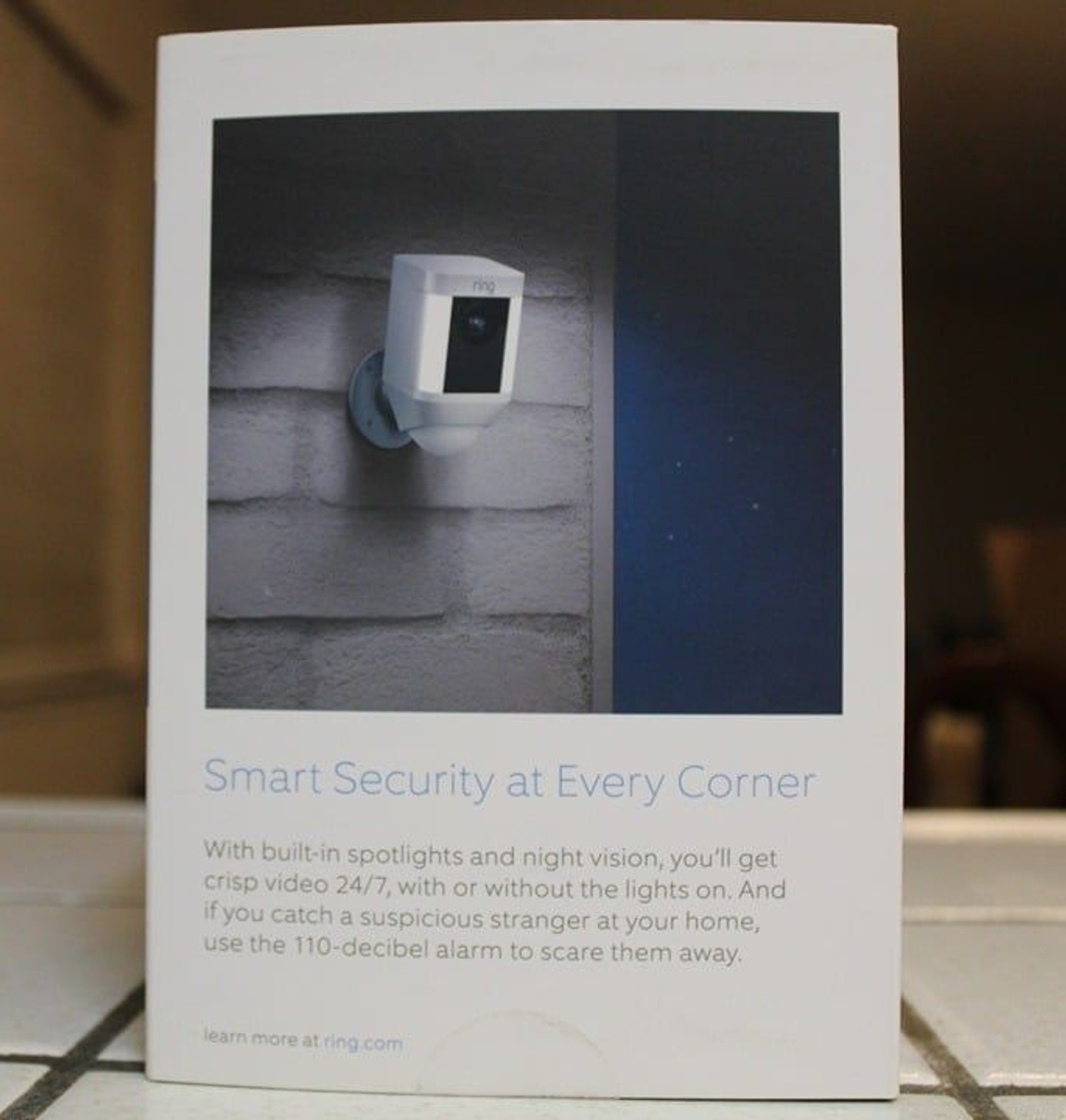 (NEW) RING Outdoor Security Camera & Spotlight w/ Battery – 2 Pack – White