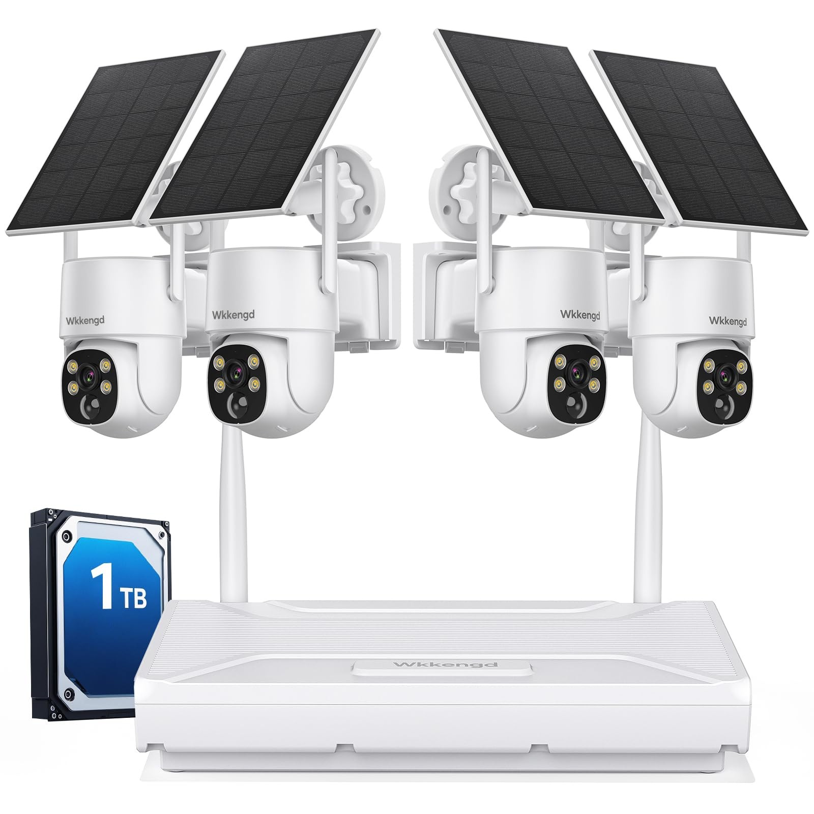 Wireless System Outdoor, Aurora Lux Color Night Vison 4 Cam-Kit Solar Powered…