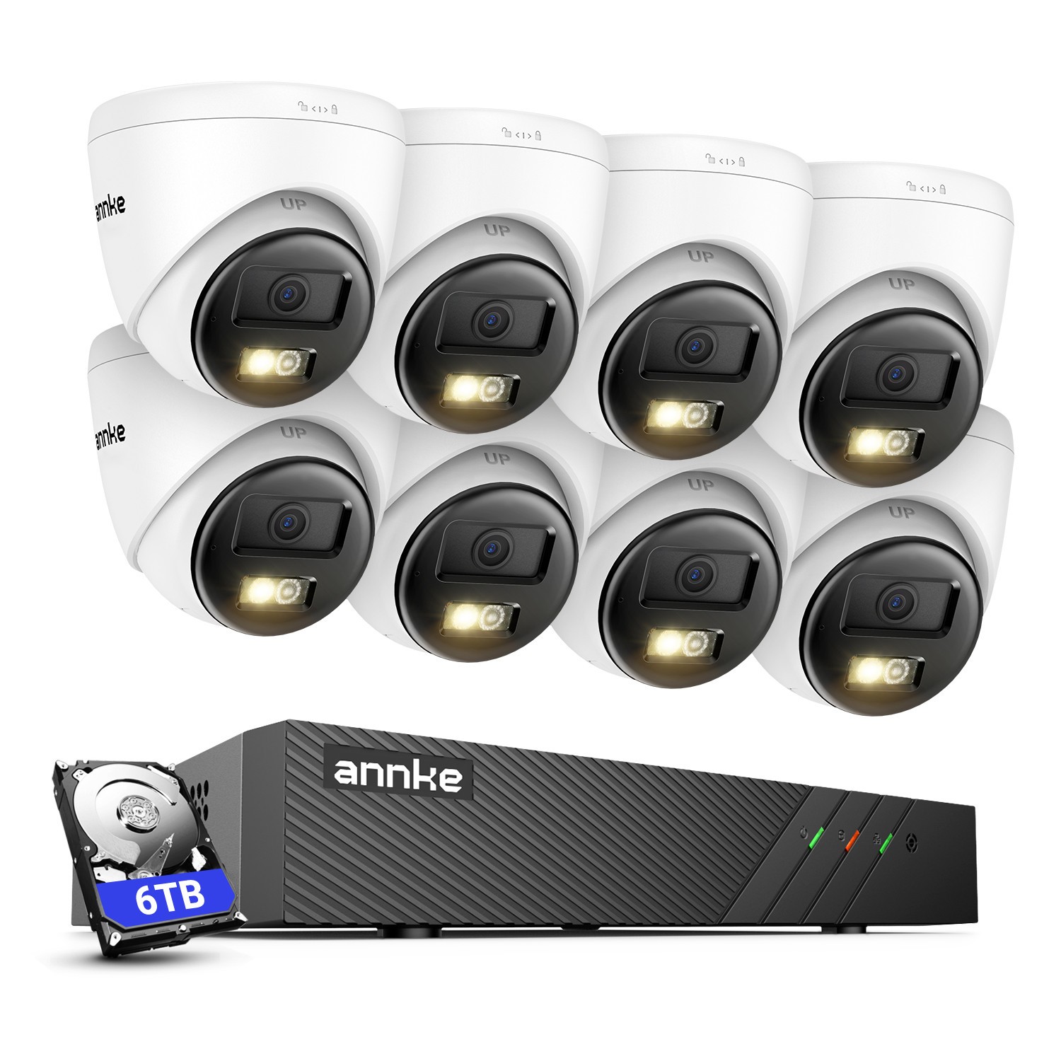 ANNKE 3K POE Color Night Security Camera System Two Way Audio 8MP 8CH NVR H.265+