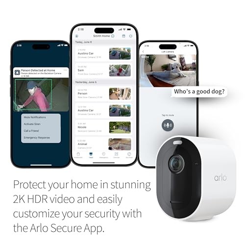 ARLO PRO SECURITY CAMERA 2K HDR VMC4060A, 3 CAMERAS WIRELESS, 3 CAMERAS WHITE