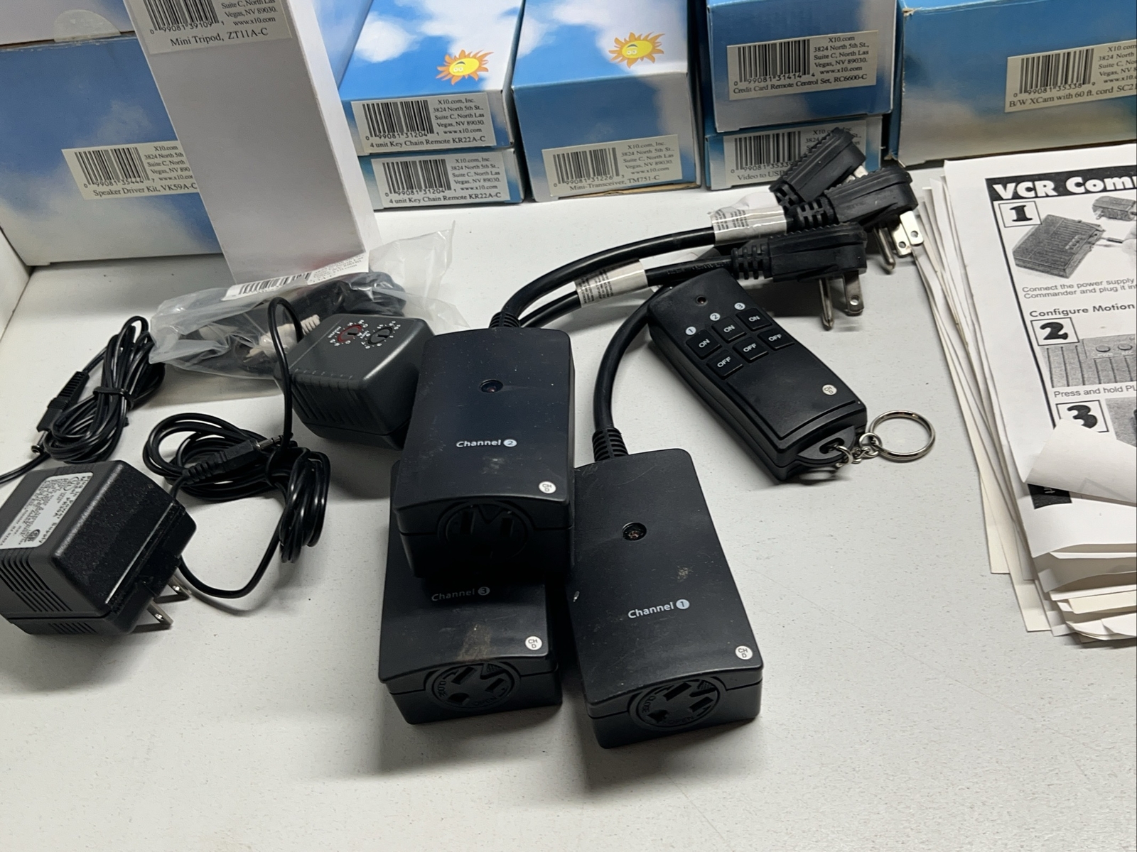X10 Home Security System Cameras Receiver Transceiver VCR Remote & More Bundle