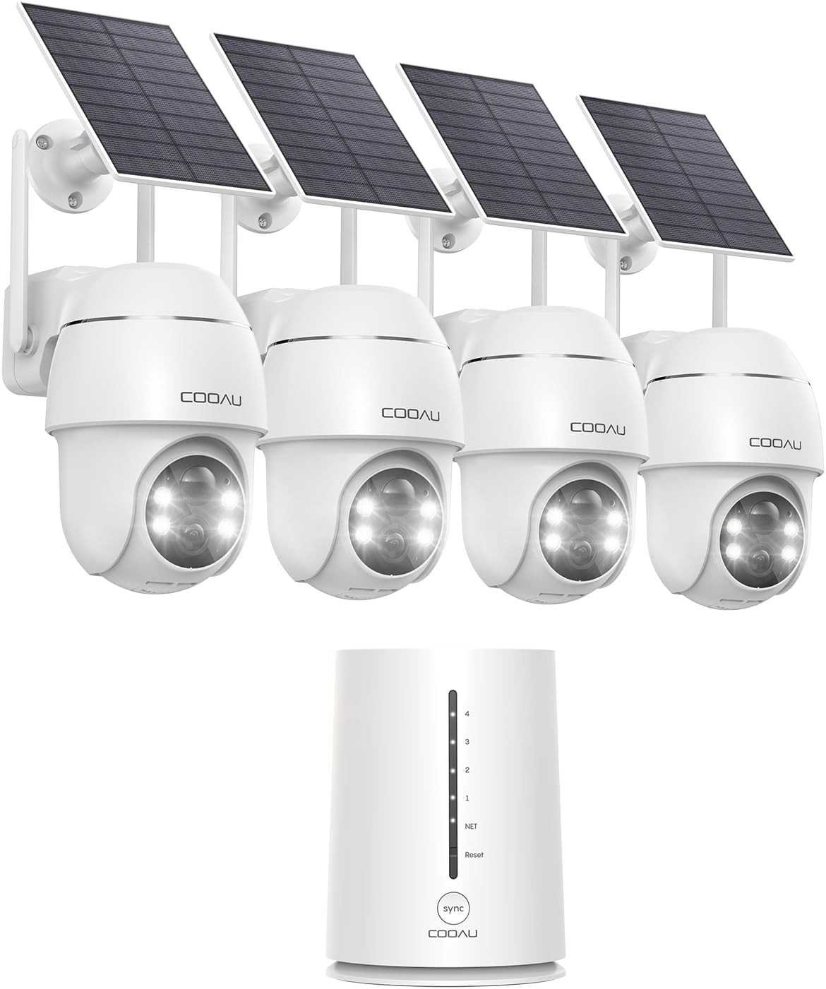 COOAU 4MP Solar Security Cameras Wireless Outdoor Cam System,5GHz & 2.4GHz WiFi