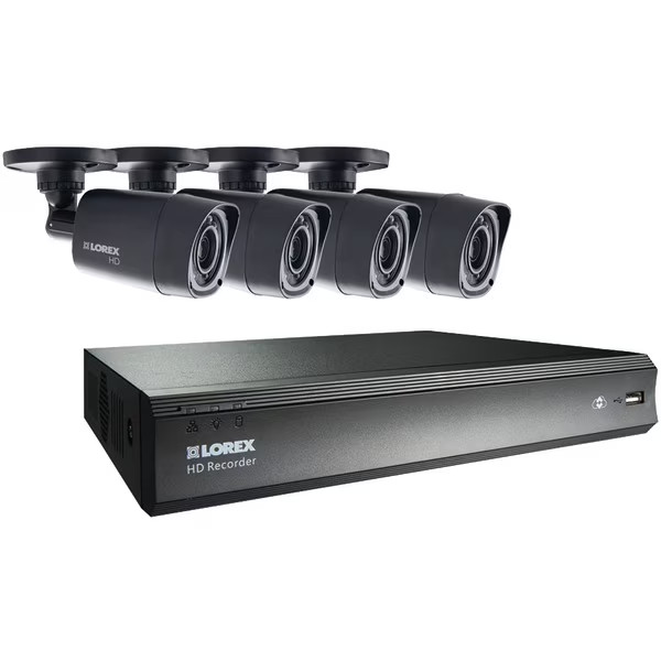 LOREX 8-CHANNEL MPX 720P HD 1TB DVR W/ 4 WEATHERPROOF IR CAMERAS *DISTRESSED PKG