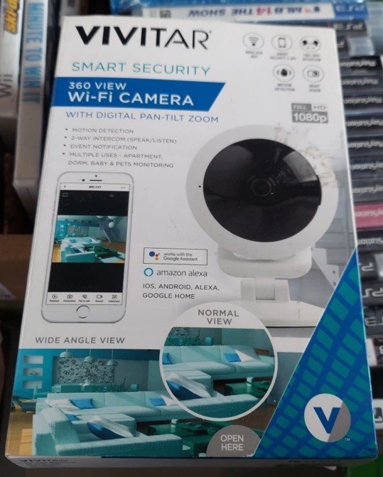 Vivitar Smart View Camera Night Vision/Two-Way Com Wifi Security 1080p 360 View