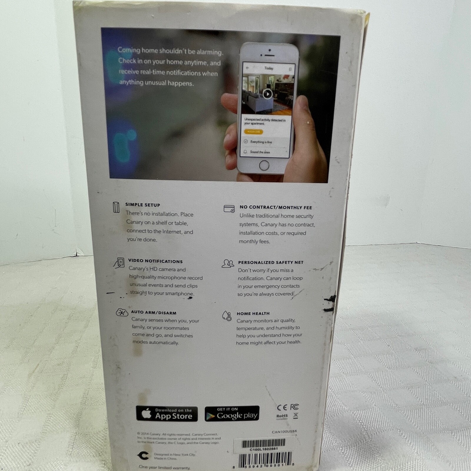 Canary All in One Indoor 1080p HD Security Camera Built in Siren Black AA
