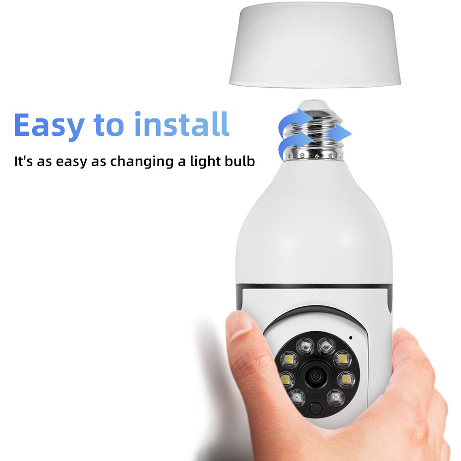 KERUI 360° 1080P Light Bulb Camera Wi-Fi IR Night Smart Home Wireless Security
