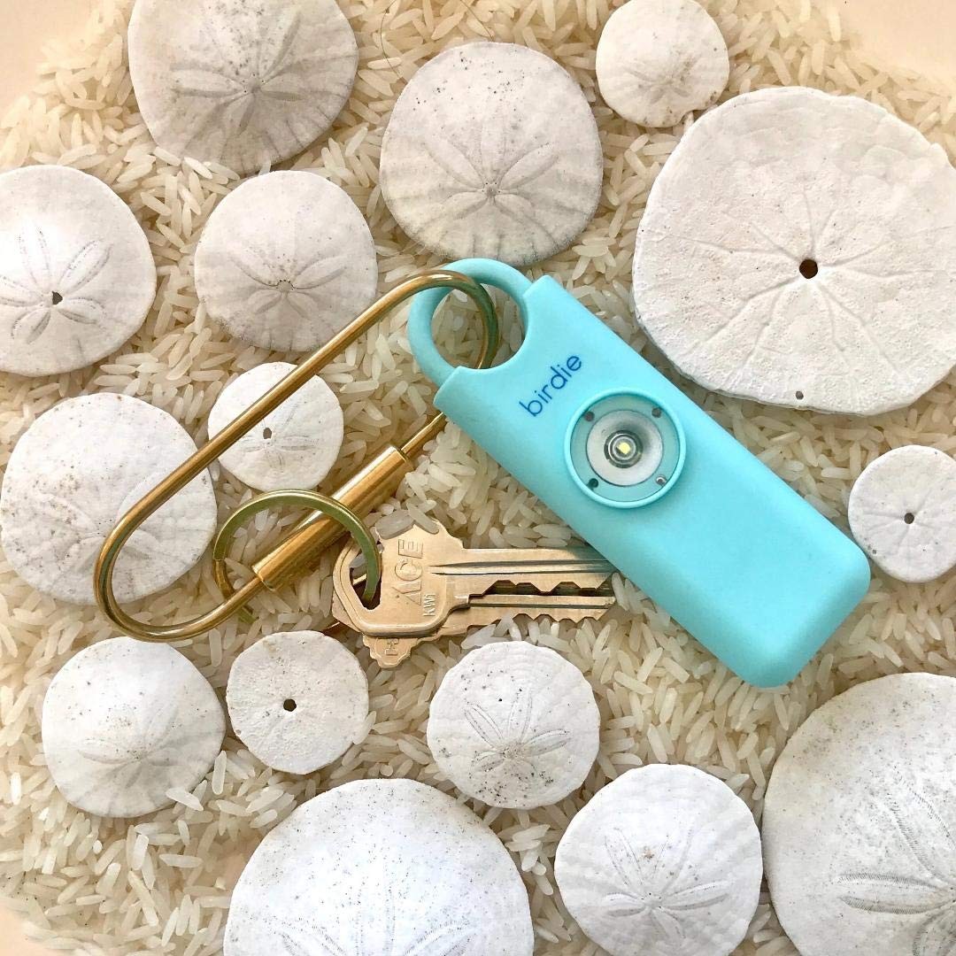 Personal Safety Alarm for Women – Loud Siren, Strobe Light, Keychain (Aqua)